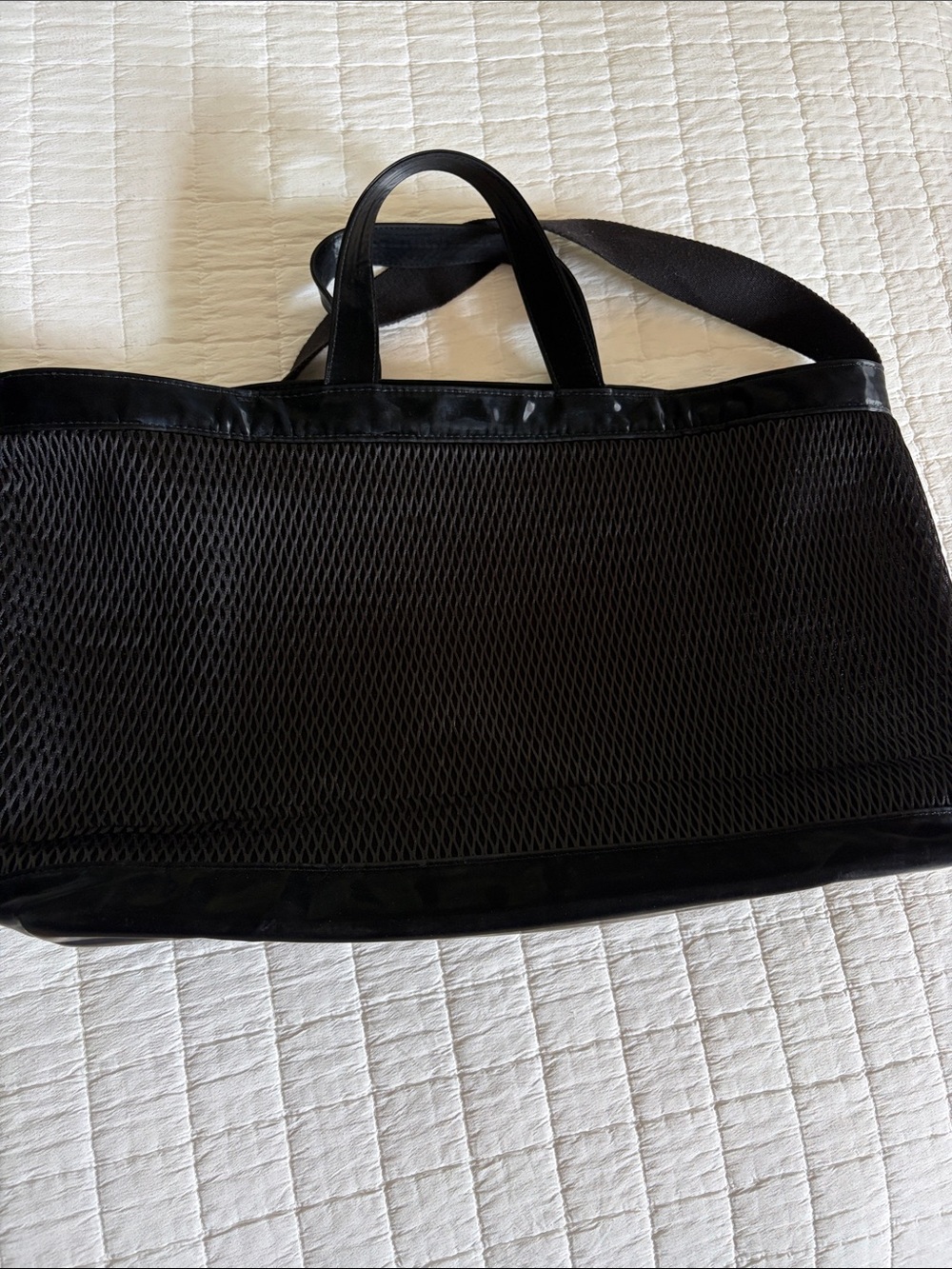 Victoria's Secret Black Mesh Duffel Tote - Picture 2 of 3